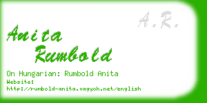 anita rumbold business card